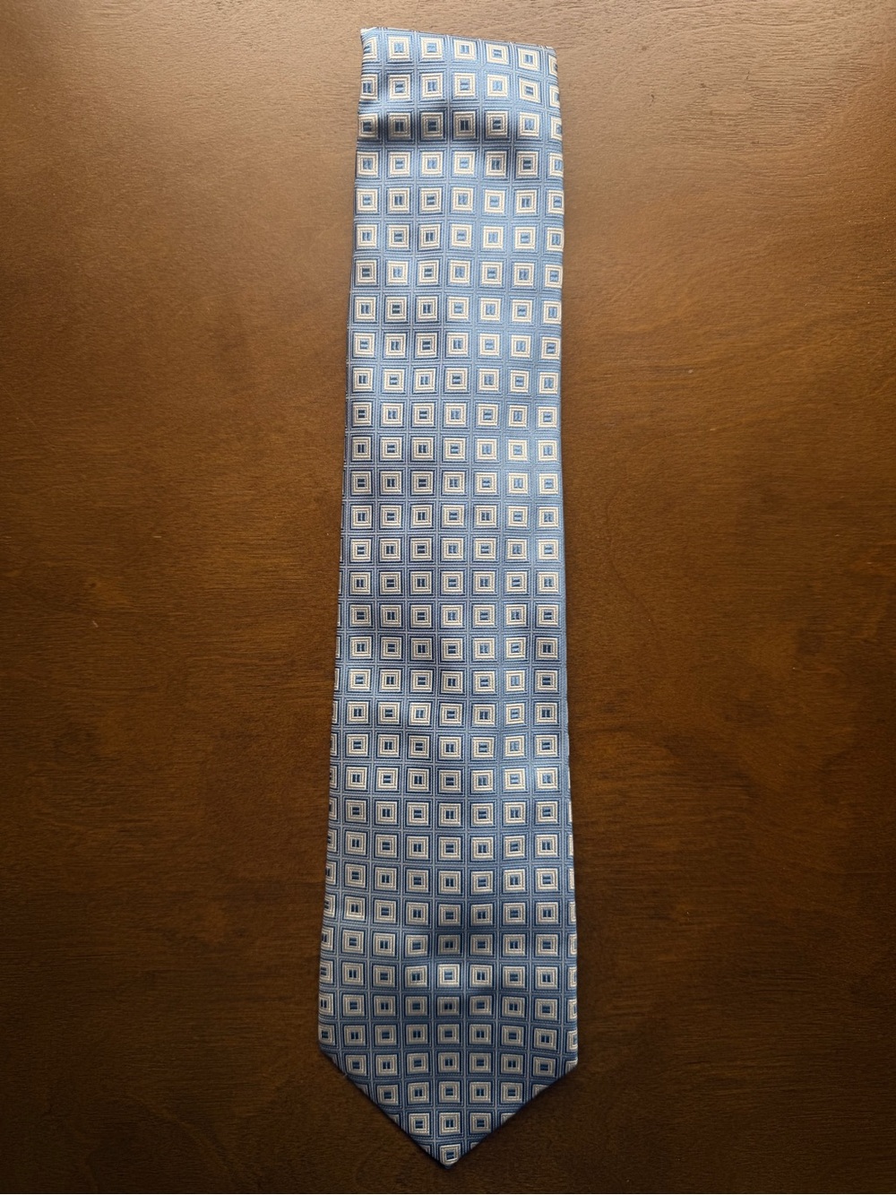 Brooks Brothers Pure Silk Light Blue Geometric Tie